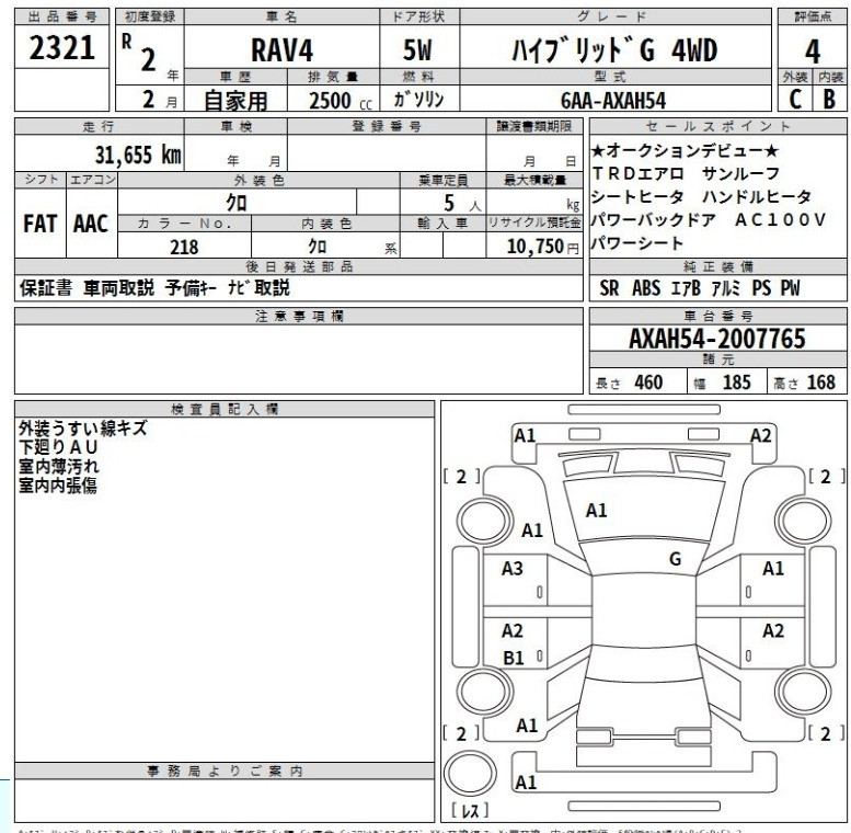 Toyota Rav Axah Gari Import Stock